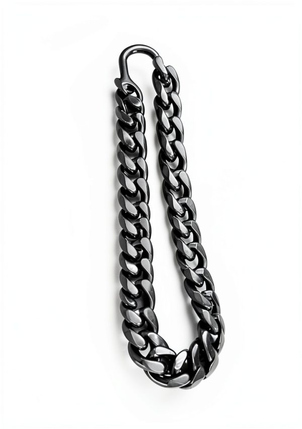 PP COLOR Cuban Link Dog Collar Gold Black Chain Pet-4