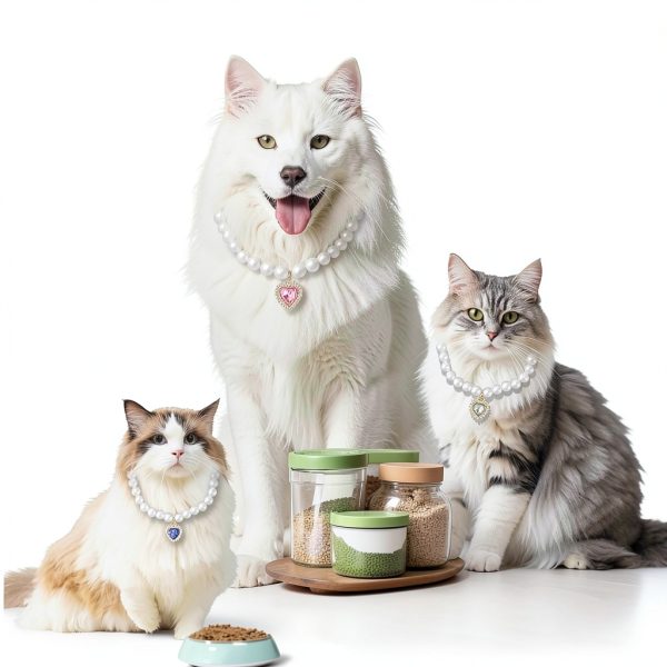 FHUIEWRY Pearl Pet Collar Adjustable Elegant for Small Dogs-6
