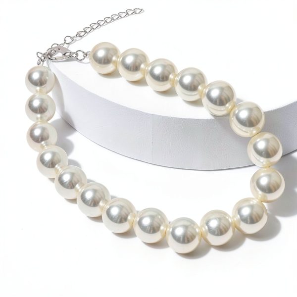 RayMinsino Dog Pearl Collar Adjustable White Pet Necklace-5