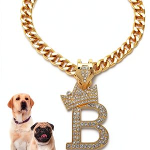 Icemond Dog Necklace Rhinestone Pendant 18 Inch Cuban Chain-0