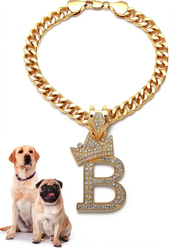 Icemond Dog Necklace Rhinestone Pendant 18 Inch Cuban Chain-0