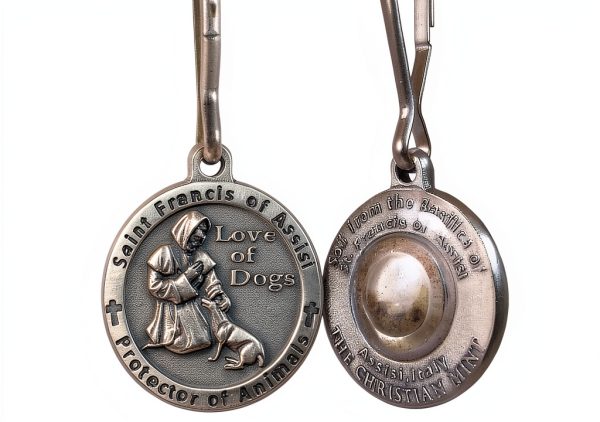 St Francis Dog Necklace Silver Alloy Medal Pet Supplies-0