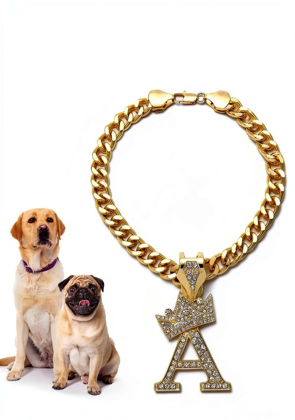 Icemond Dog Necklace Rhinestone Pendant 18 Inch Cuban Chain-3