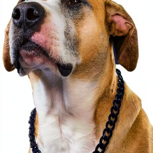 PP COLOR Cuban Link Dog Collar Gold Black Chain Pet-0