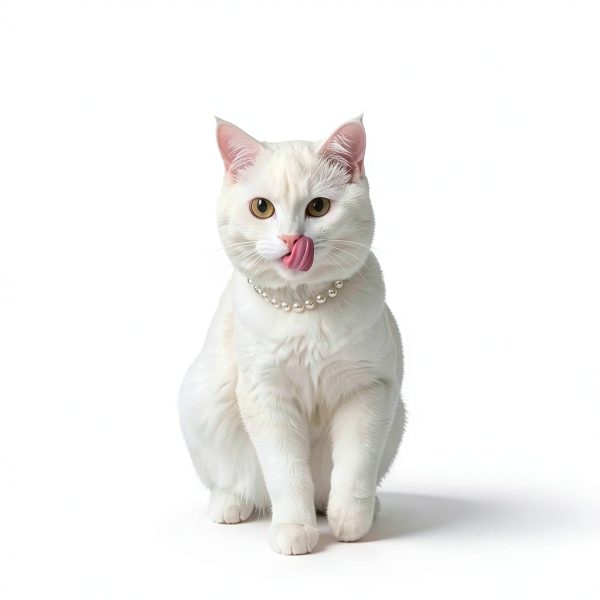 Furlingda Pearl Necklace for Cats and Small Dogs Adjustable 8''+2''-5