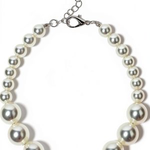 Furlingda Pearl Necklace for Cats and Small Dogs Adjustable 8''+2''-0