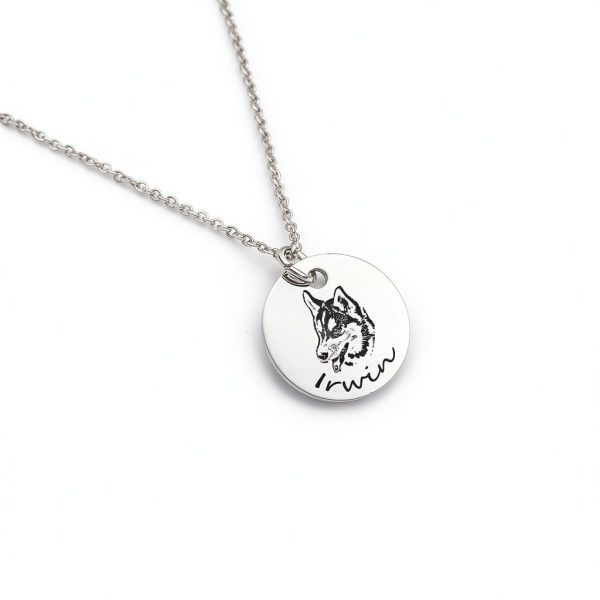 Anavia Personalized Pet Portrait Necklace Silver 3-Disc Gold Plated-3