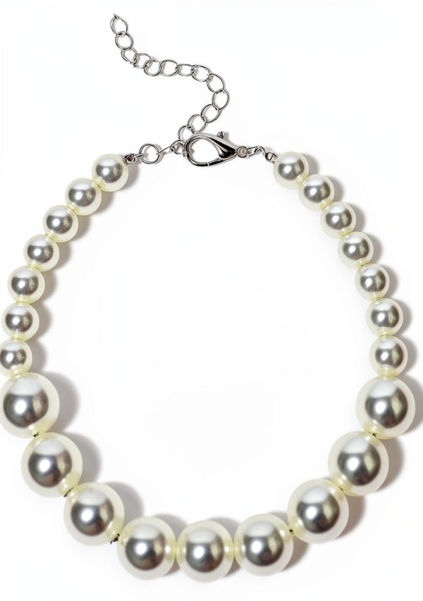 Furlingda Pearl Necklace for Cats and Small Dogs Adjustable 8''+2''-8