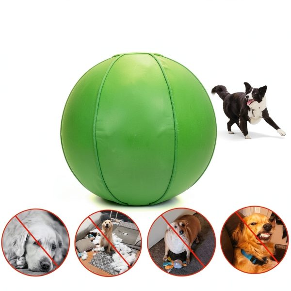 Herding Ball for Dogs, Dual Layered Set for Australian Shepherd, Cattle, Collie, Agility Equipment-Free Training Book (Green, 22 inches)-1