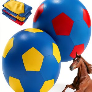 2 Pcs 40 Inch Horse Ball Covers Please Watch VCR for How to Inflation Mega Herding Play Covers for Horse Herding Ball (Vibrant Style)-0