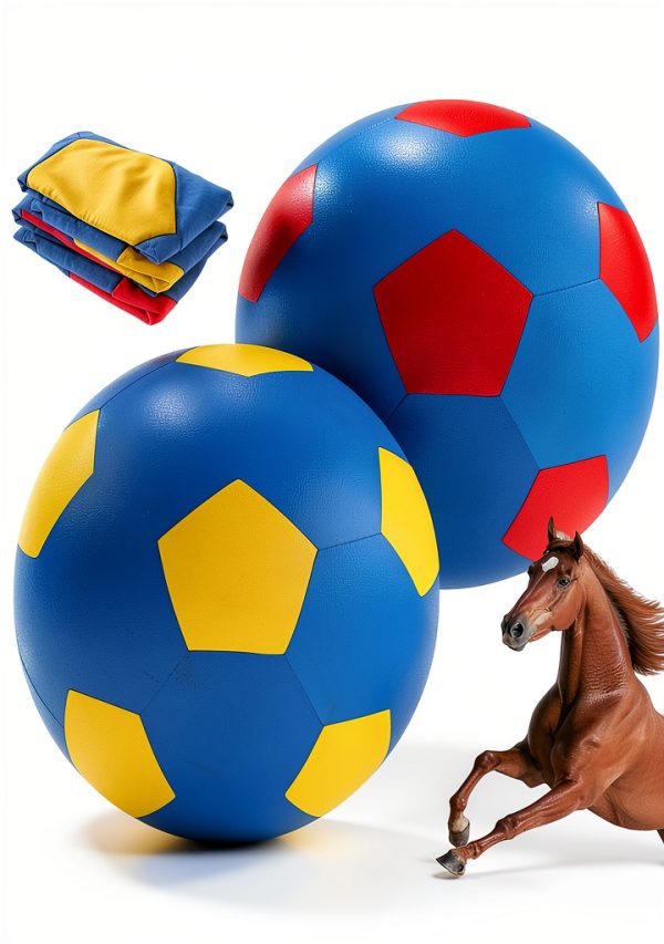 2 Pcs 40 Inch Horse Ball Covers Please Watch VCR for How to Inflation Mega Herding Play Covers for Horse Herding Ball (Vibrant Style)-0