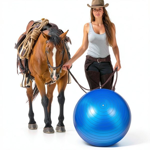 Sotiff 2 Pcs 25 Inch Large Horse Ball for Play Herding Horse Ball for Anti Burst Soccer Toys, Pump Included-6