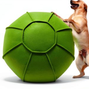 Herding Ball for Dogs, Dual Layered Set for Australian Shepherd, Cattle, Collie, Agility Equipment-Free Training Book (Green, 22 inches)-0