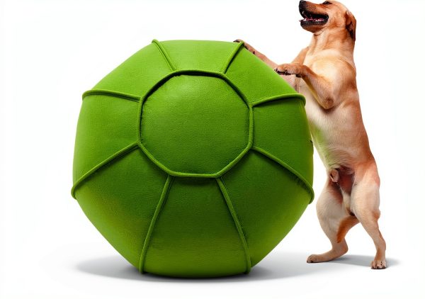 Herding Ball for Dogs, Dual Layered Set for Australian Shepherd, Cattle, Collie, Agility Equipment-Free Training Book (Green, 22 inches)-0