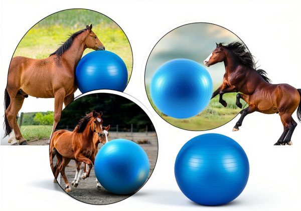 48 Inch Giant Herding Ball Anti Burst Ball Please Watch VCR for How to Inflation Horse Toys for Horse Stall Entertainment Play, Pump Included-5