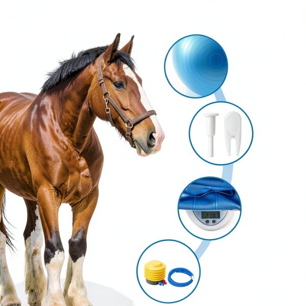 48 Inch Giant Herding Ball Anti Burst Ball Please Watch VCR for How to Inflation Horse Toys for Horse Stall Entertainment Play, Pump Included-4