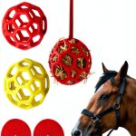 Goat Feeder Hanging Toy by FFOTD – Durable TPR Ball (Red & Yellow)-0