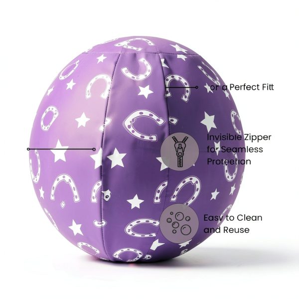 40 Inch Horse Ball Cover, Ball Cover for Horses(Noble Purple Horseshoe Pattern, 40inch)-1
