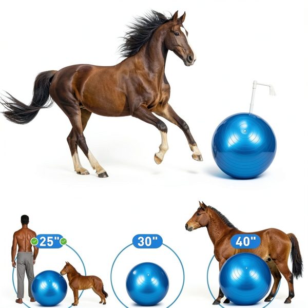 Sotiff 2 Pcs 25 Inch Large Horse Ball for Play Herding Horse Ball for Anti Burst Soccer Toys, Pump Included-1