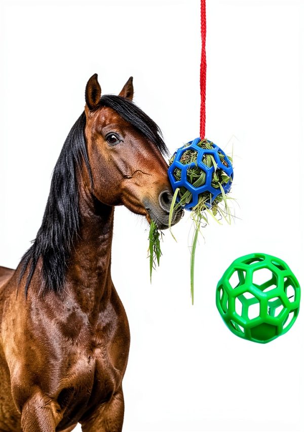 2 Pack 5.5inch Horse Treat Ball Hay Feeder Toy Ball Avoid Boredom Hanging for Goat Sheep Relieve Stress Horse-0