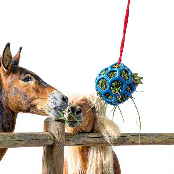 2 Pack 5.5inch Horse Treat Ball Hay Feeder Toy Ball Avoid Boredom Hanging for Goat Sheep Relieve Stress Horse-2