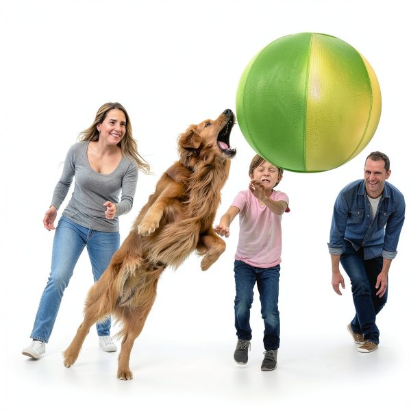 Herding Ball for Dogs, Dual Layered Set for Australian Shepherd, Cattle, Collie, Agility Equipment-Free Training Book (Green, 22 inches)-2
