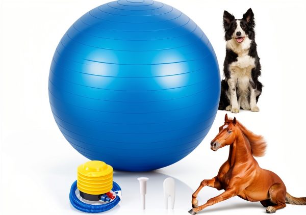 48 Inch Giant Herding Ball Anti Burst Ball Please Watch VCR for How to Inflation Horse Toys for Horse Stall Entertainment Play, Pump Included-0