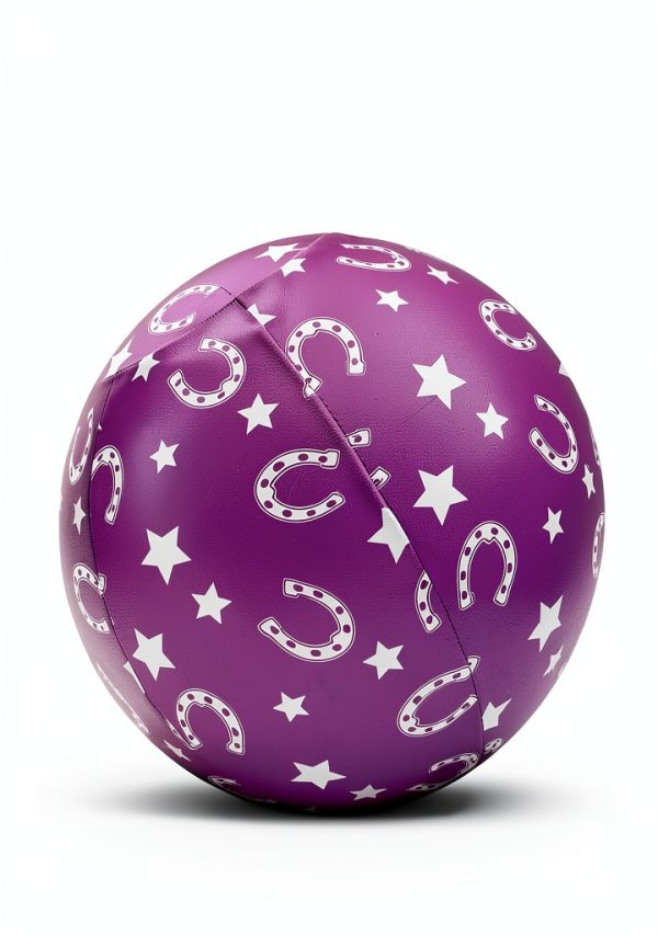 40 Inch Horse Ball Cover, Ball Cover for Horses(Noble Purple Horseshoe Pattern, 40inch)-2