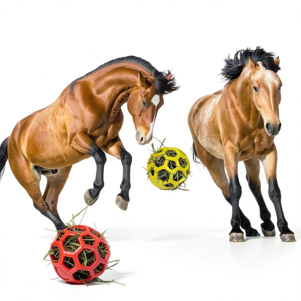 Goat Feeder Hanging Toy by FFOTD – Durable TPR Ball (Red & Yellow)-6
