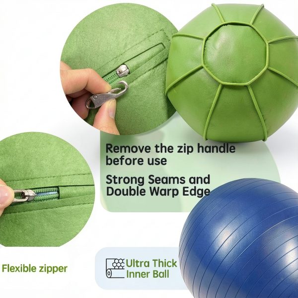 Herding Ball for Dogs, Dual Layered Set for Australian Shepherd, Cattle, Collie, Agility Equipment-Free Training Book (Green, 22 inches)-7
