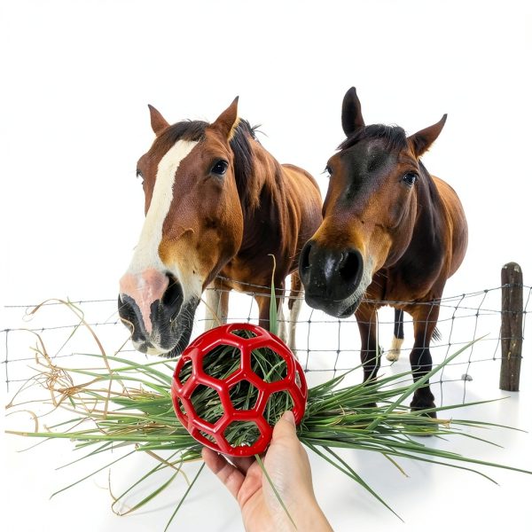 Goat Feeder Hanging Toy by FFOTD – Durable TPR Ball (Red & Yellow)-5