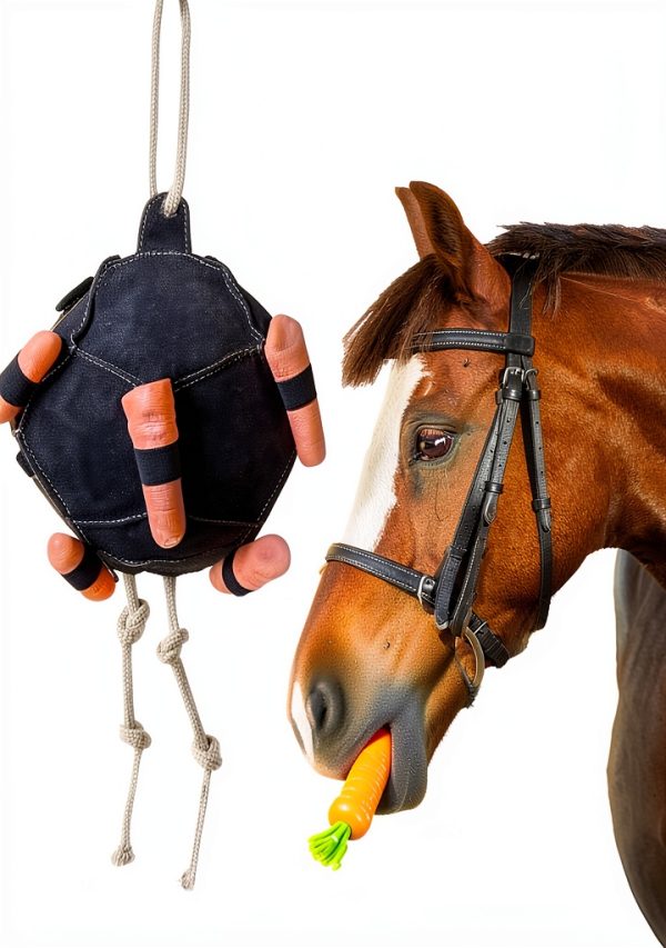 Horse Treat Ball Carrot Feeder 55x25cm Slow Feed Toy by Generic-0