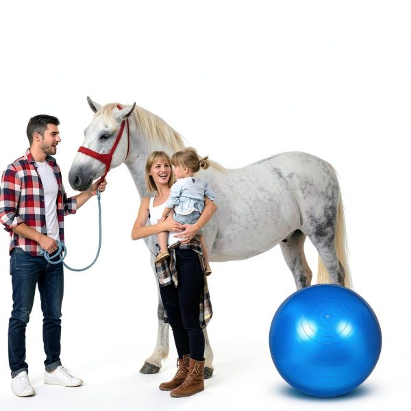 Sotiff 2 Pcs 25 Inch Large Horse Ball for Play Herding Horse Ball for Anti Burst Soccer Toys, Pump Included-4