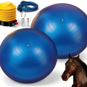 Sotiff 2 Pcs 25 Inch Large Horse Ball for Play Herding Horse Ball for Anti Burst Soccer Toys, Pump Included-0